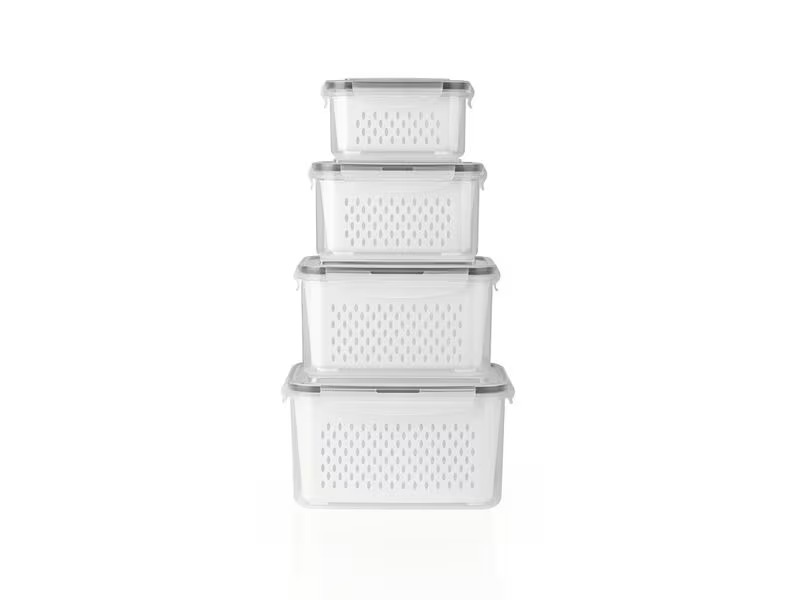 GOURMETmaxx Vorratsdose 12-teilig, 4 l, Weiss