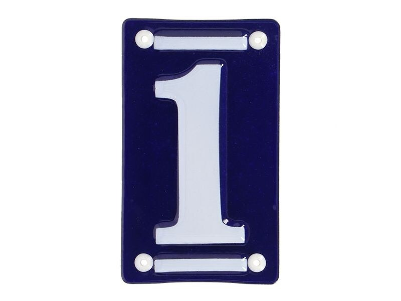 Esschert Design Hausnummer 1 7 cm, Blau/Weiss