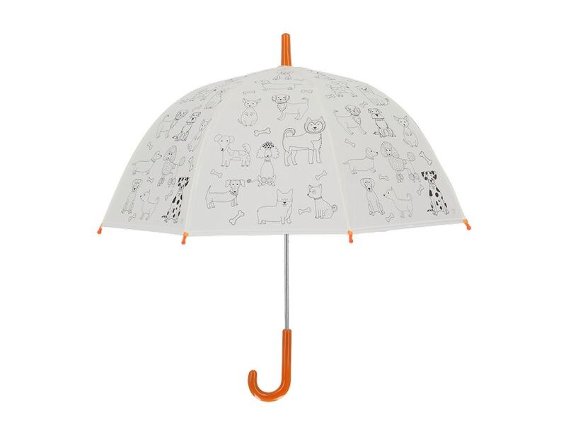 Esschert Design Bastelset Schirm Hunde zum Bemalen Orange/Weiss