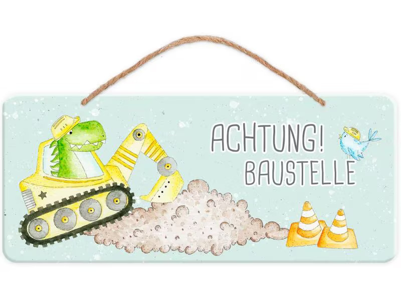 Grätz Schild Bauarbeiter 35 x 15 cm
