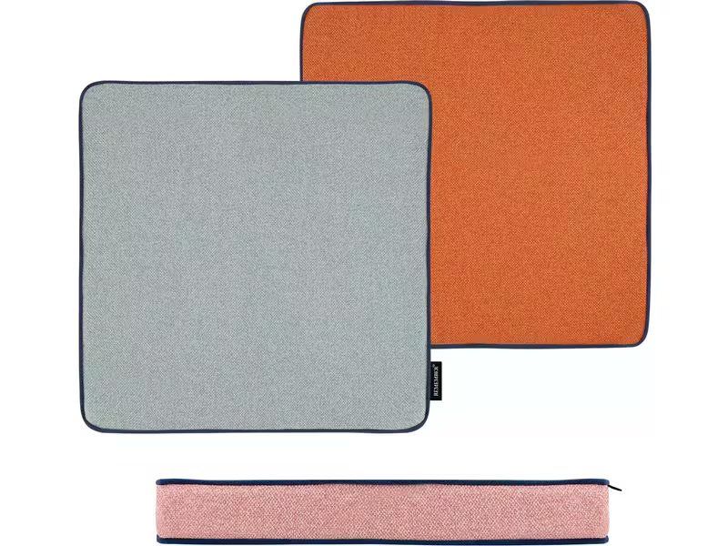 Remember Sitzkissen Peanut 40 x 40 cm, Grau/Orange/Rosa