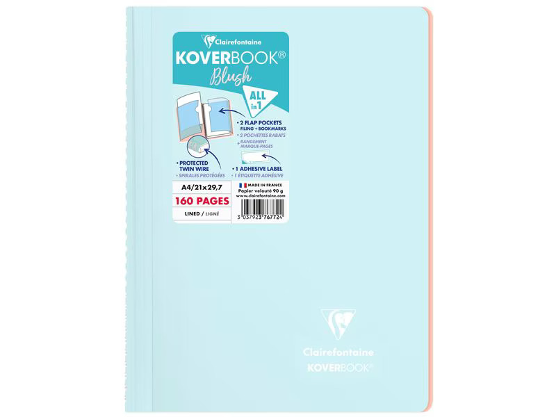 Clairefontaine Notizbuch Blush A4, liniert, Eisblau