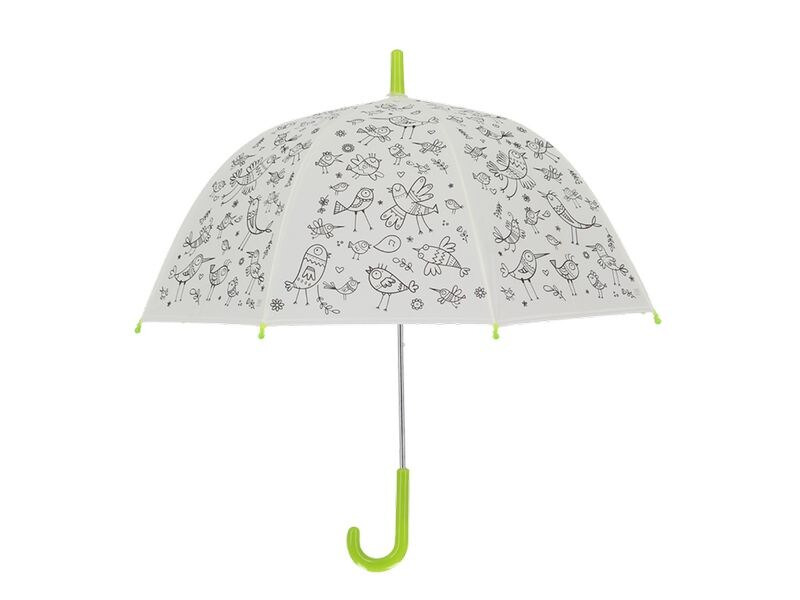 Esschert Design Bastelset Schirm Vögel zum Bemalen Grün/Weiss