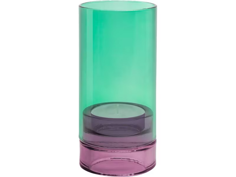 Remember Windlicht Lys acqua 19.3 cm, Glas, Grün/Violett