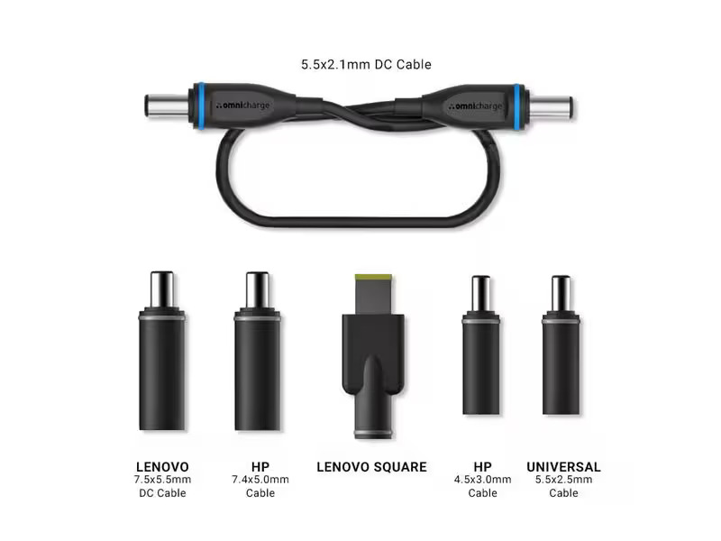omnicharge Kabel Laptop, DC-Kabel + PC-Tipp-Set