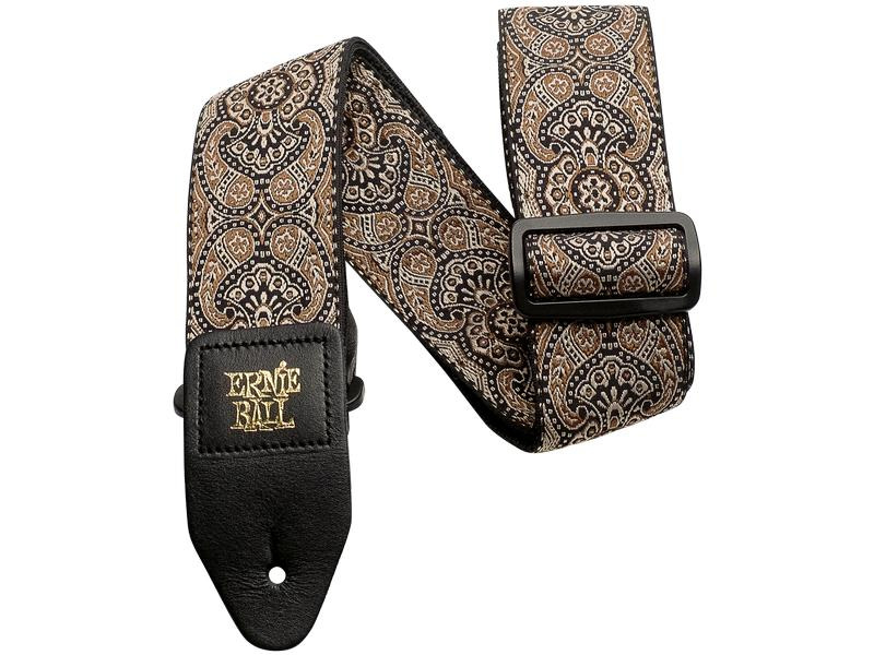 Ernie Ball Gitarrengurt Jacquard Gold &amp; Black Paisley