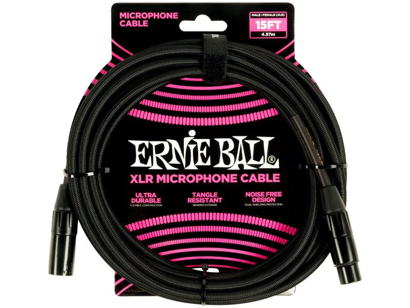 Ernie Ball XLR-Kabel XLRm-XLRm 4.57 m, Schwarz