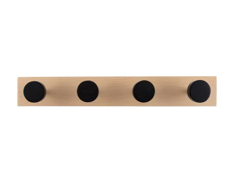 present time Garderobenleiste Knobs Small 4 Haken, Nature