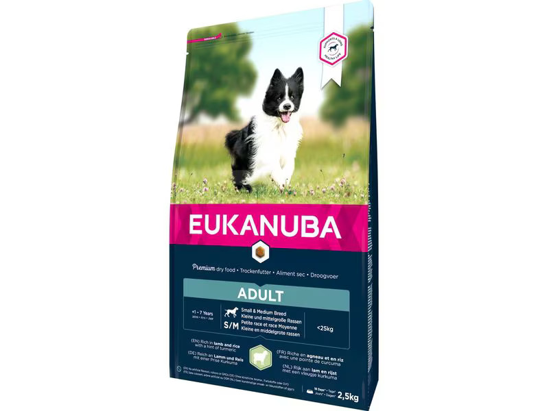 Eukanuba Trockenfutter Adult Lamm &amp; Reis S/M, 2.5 kg