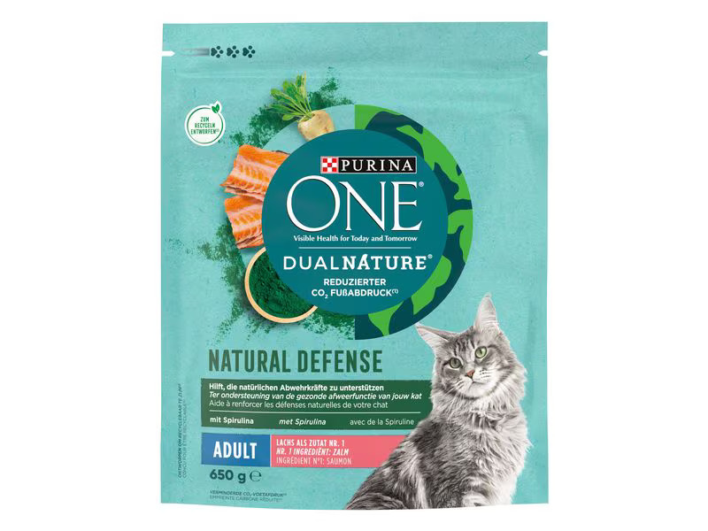 Purina ONE Trockenfutter Dual Nature Adult Lachs &amp; Spirulina, 650 g