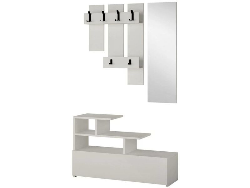 Woody Fashion Garderobenständer Vesty 3-er Set, Weiss