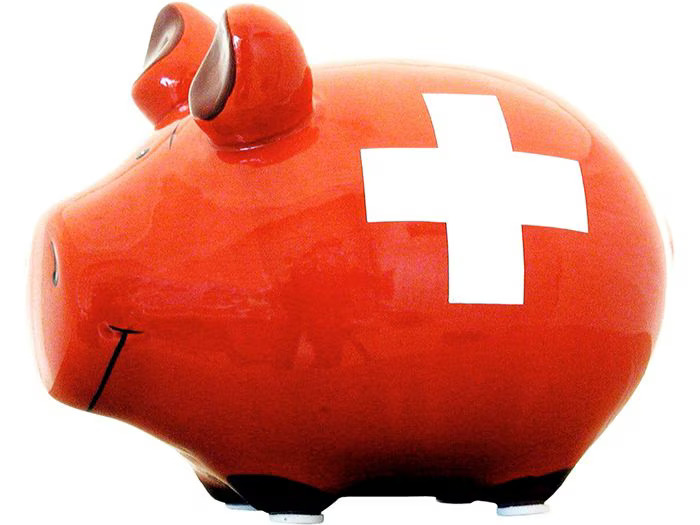 G. Wurm Spardose Schweizer Bank 12.5 x 9 x 9 cm