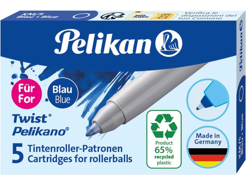 Pelikan Tintenpatrone Twist eco Blau, 5 Stück