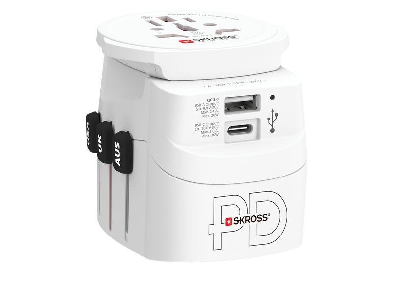 SKROSS Reiseadapter Pro Light, 1 x USB-A und C AC30PD