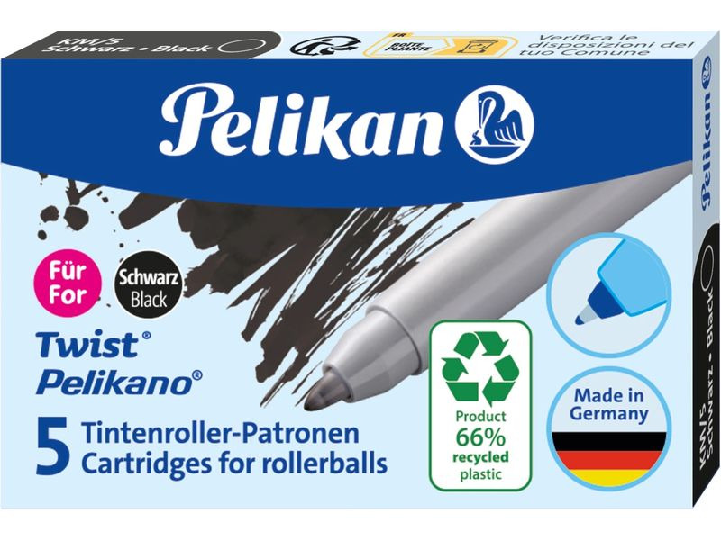 Pelikan Tintenpatrone Twist eco Blau, 5 Stück