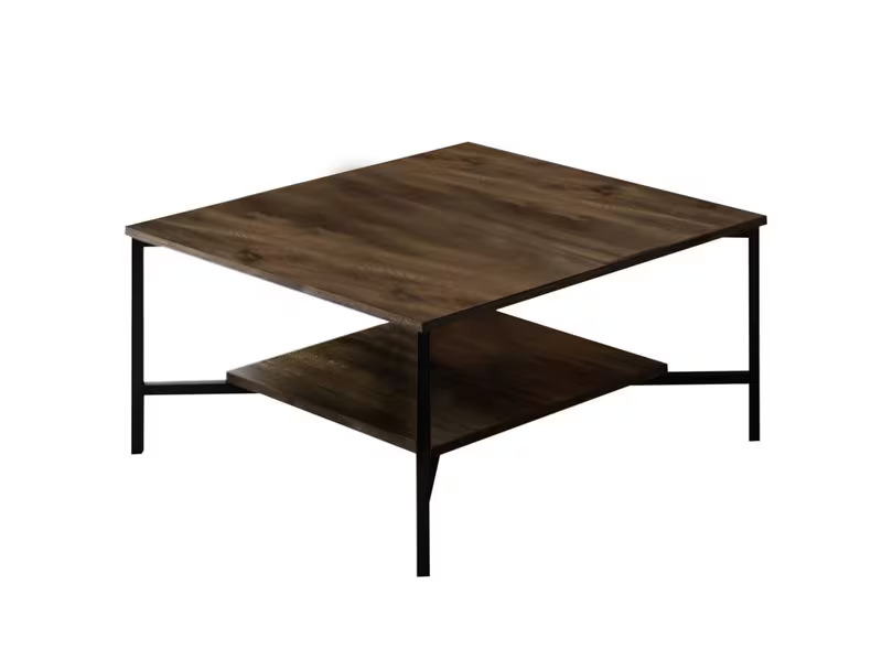 Woody Fashion Couchtisch Black Line 80 x 80 x 40 cm, Braun