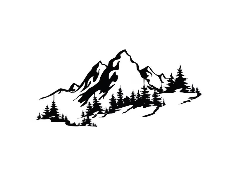 Wallxpert Wanddekoration Mountain 67 x 30 cm, Metall