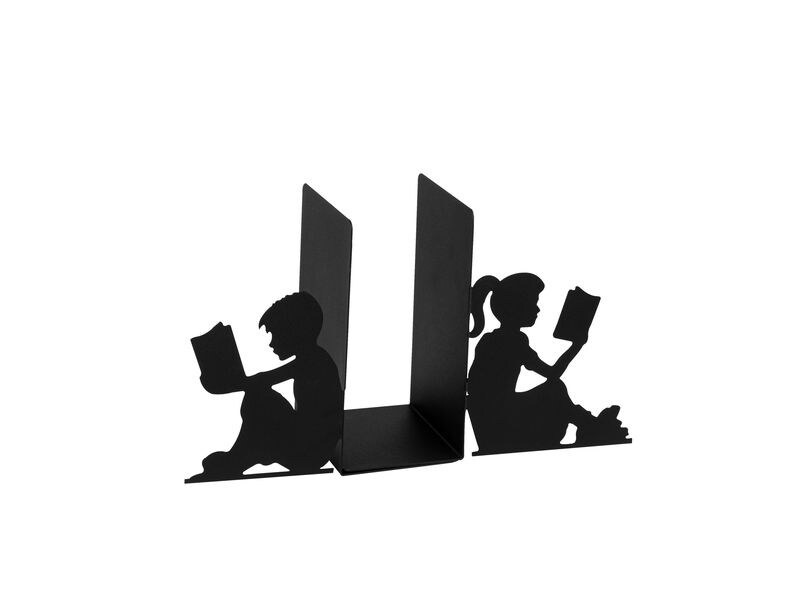 Wallxpert Buchstützen-Set Kinder Schwarz