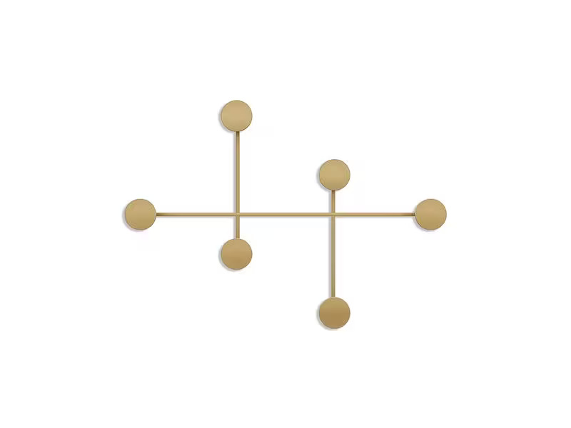 Wallxpert Garderobenleiste Dama 6 Haken, Gold