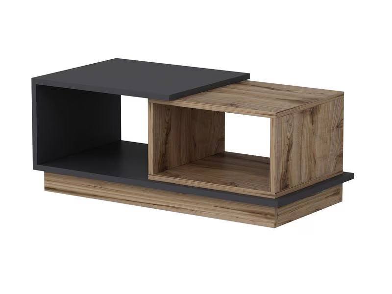 Woody Fashion Couchtisch Consept 90 x 36 x 45 cm, Anthrazit/Braun