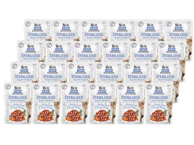 Brit Nassfutter Fillets Gelée Sterilized Ente&amp;Truthahn, 24x85g