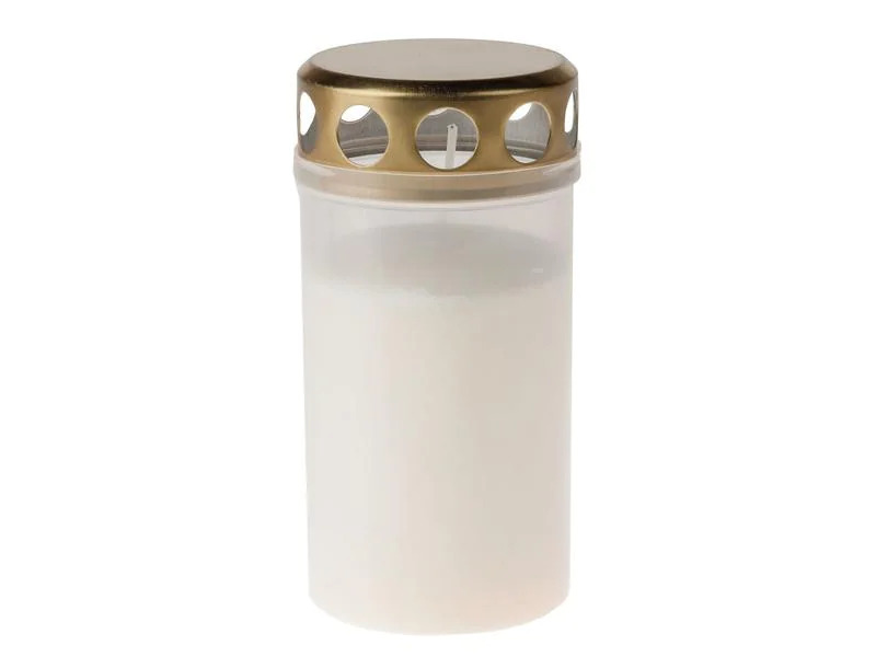 Opiflor Grabkerze Sesam Ø 6 cm, Weiss