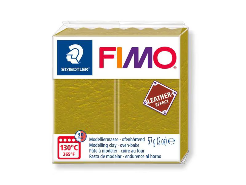 Fimo Modelliermasse leather-effect Olivgrün