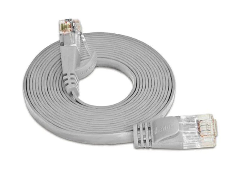 SLIM Slimpatchkabel RJ-45 - RJ-45, Cat 6, UTP, 10 m, Grau