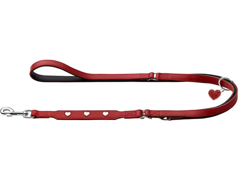 Hunter Verstellbare Führleine Love, 13/200, Rot/Schwarz