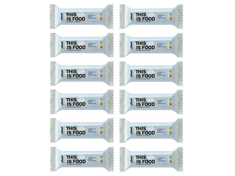 YFOOD Riegel Coconut and White Chocolate 12 x 60 g