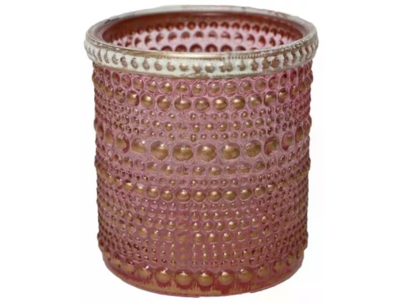 CHALET Windlicht Lingan 10 cm, Glas, Rosa