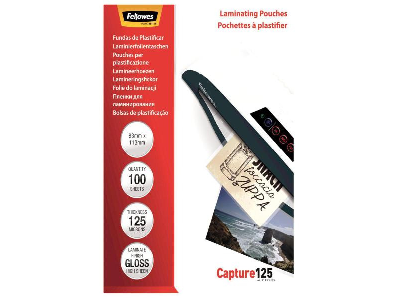 Fellowes Laminierfolie 83 x 113 mm, 125 µm, 100 Stück, Glänzend