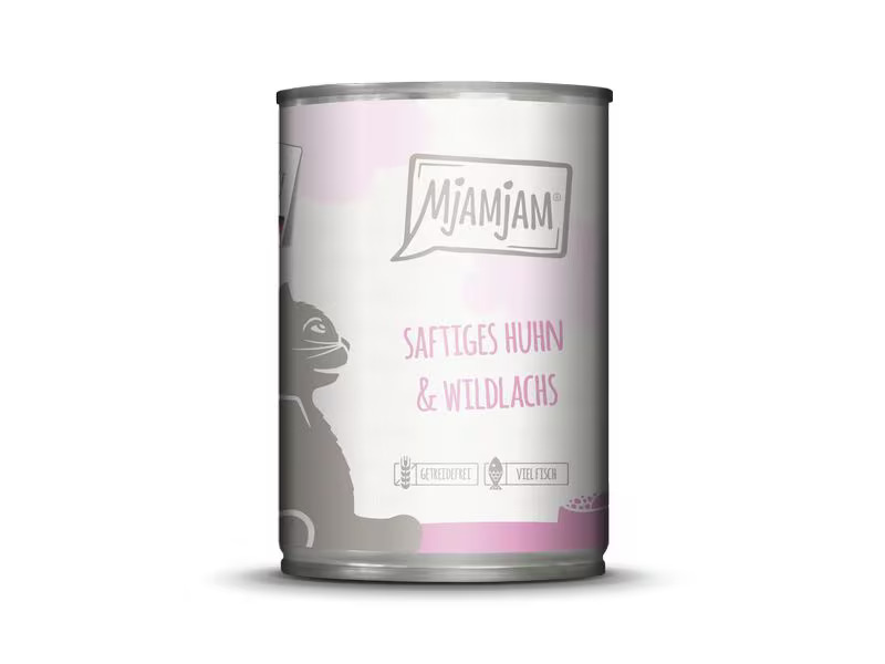 Mjamjam Nassfutter Dose Huhn &amp; Wildlachs, 400 g