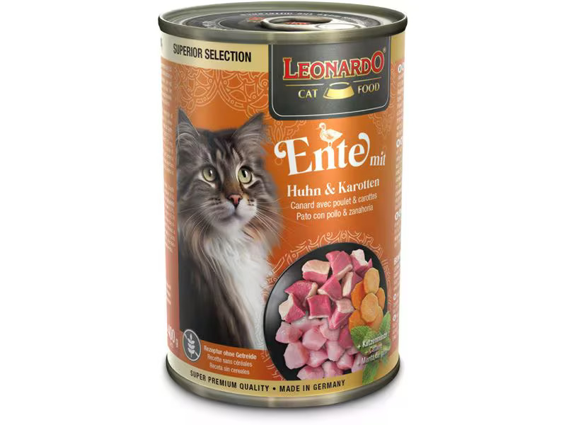 Leonardo Cat Food Nassfutter Superior Selection Ente, 400 g