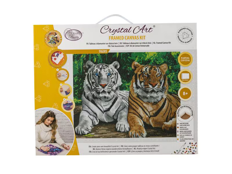 CRAFT Buddy Bastelset Crystal Art Kit Tigers 40 x 50 cm