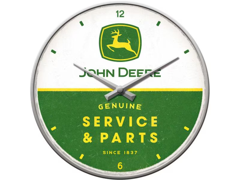 Nostalgic Art Wanduhr John Deere Ø 31 cm, Grün/Weiss