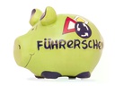 G. Wurm Spardose Führerschwein Gelb