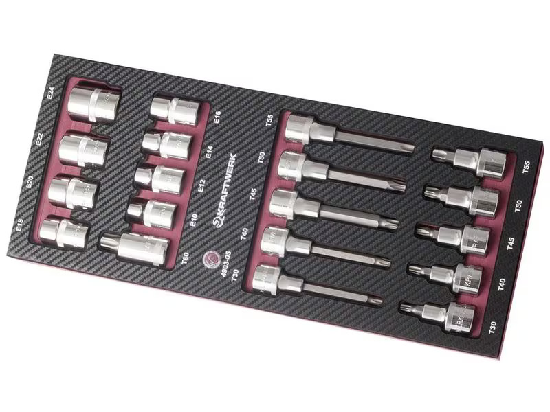 Kraftwerk Steckschlüssel-Set Bit 1/2 TX, 19-teilig