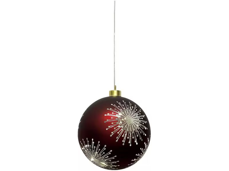 Dameco Weihnachtskugel 8 LEDs, Ø 10 cm, Rot