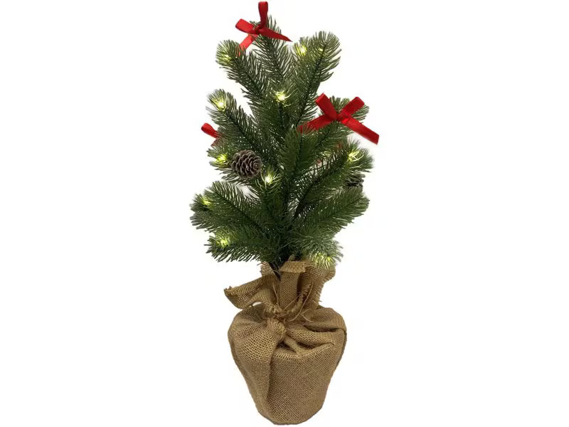 Dameco Weihnachtsbaum 10 LEDs, 45 cm, Grün/Braun