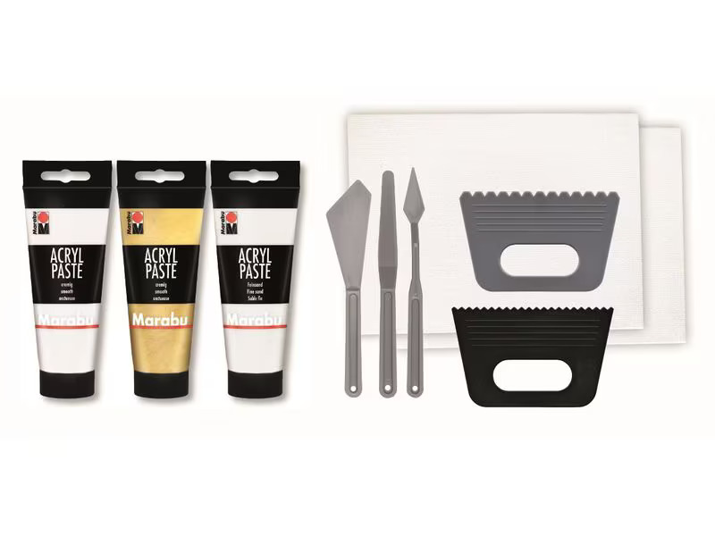 Marabu Acrylpaste Set Structured Art 3 x 100 ml, 10-teilig