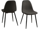 AC Design Stuhl Wilma 4 Stück, Dunkelgrau/Schwarz