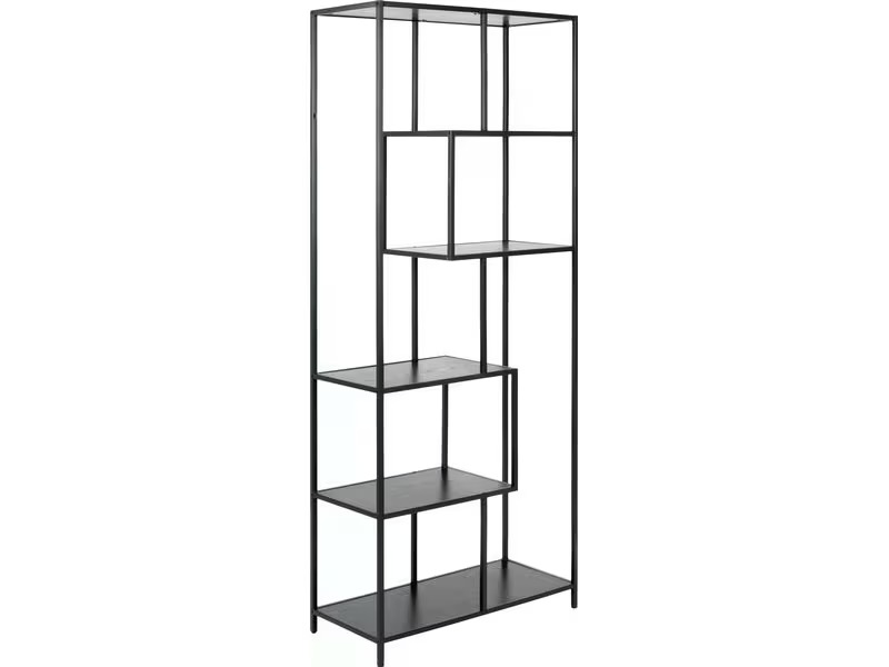 AC Design Regal Seaford 77 x 35 x 185 cm, Schwarz