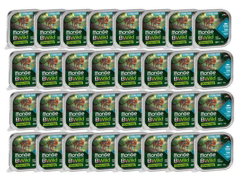 Monge Nassfutter Katze Bwild GF Sterilisiert Thunfisch 32x100g
