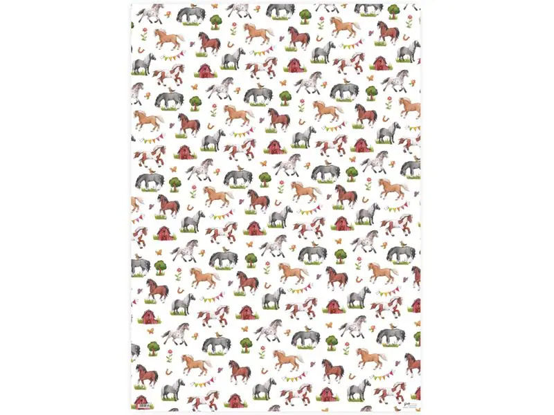 Grätz Geschenkpapier Pferde 68 x 98 cm