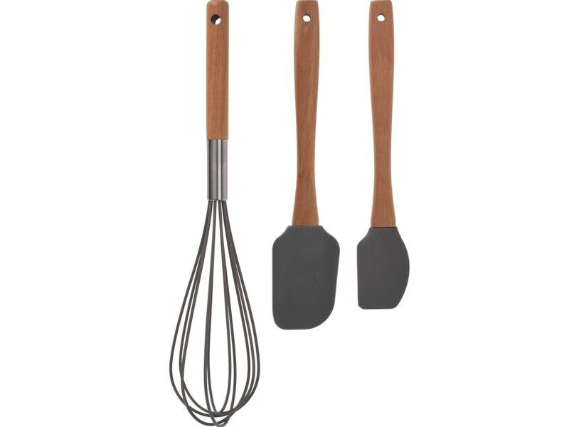 FURBER Backutensilien-Set, 3-teilig Braun/Grau