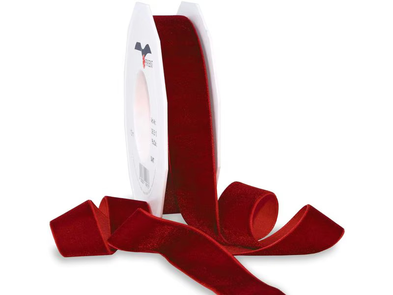 Pattberg Geschenkband Samt 25 mm x 10 m, Bordeaux