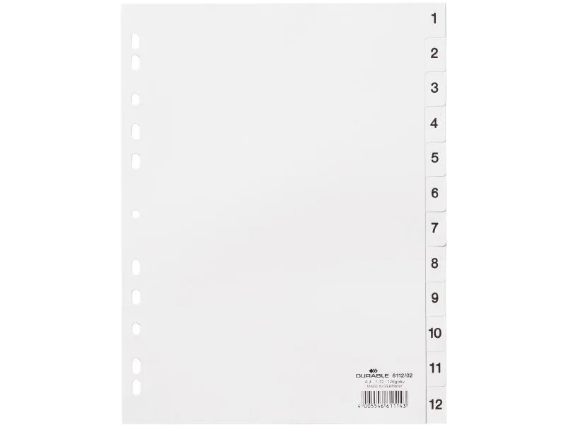 DURABLE Register A4 1-12, mit Indexblatt