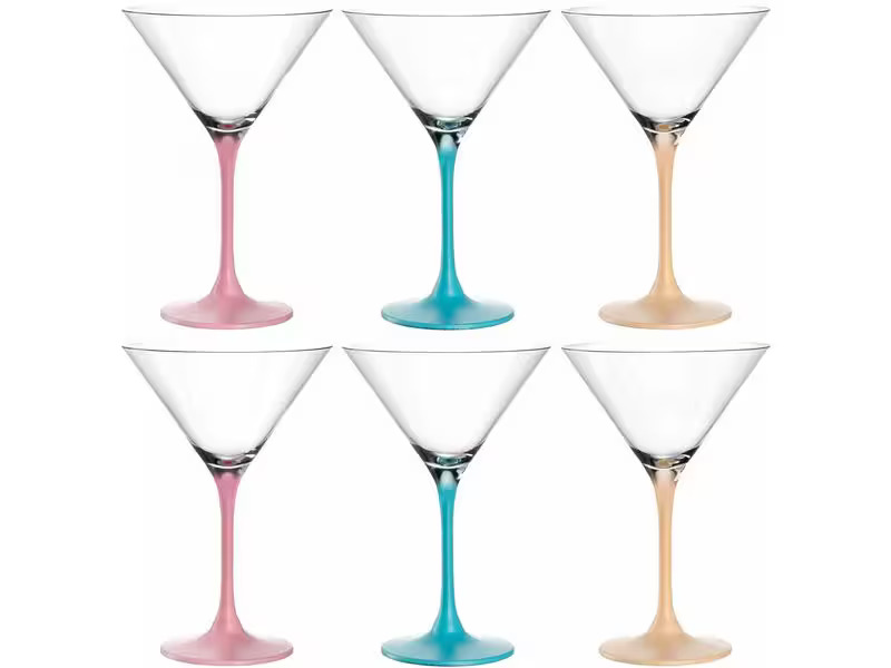 Leonardo Cocktailglas Brera 230 ml, 6 Stück, Himmelblau/Pfirsich/Rosa