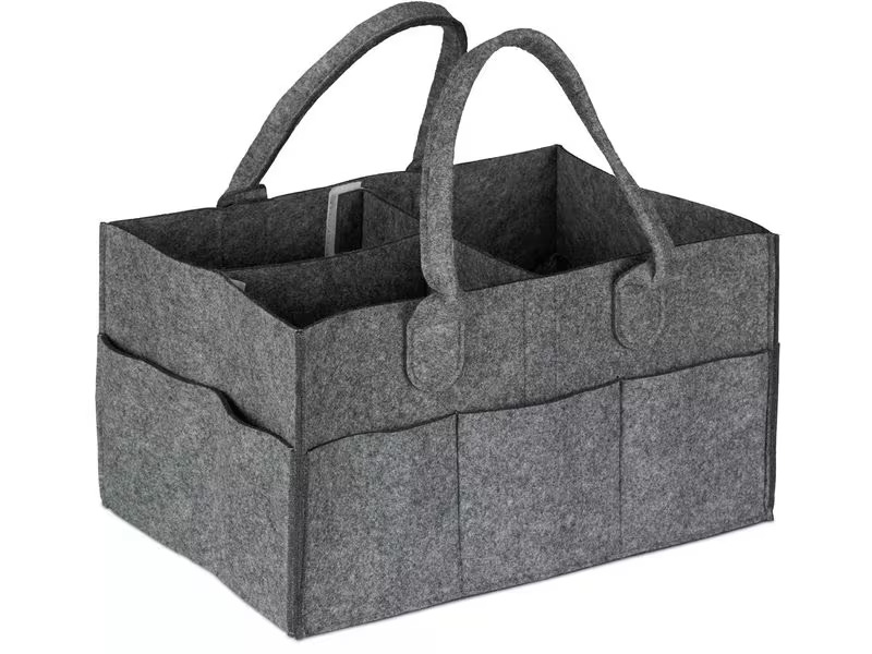 relaxdays Organizer Windel Caddy Filz Anthrazit